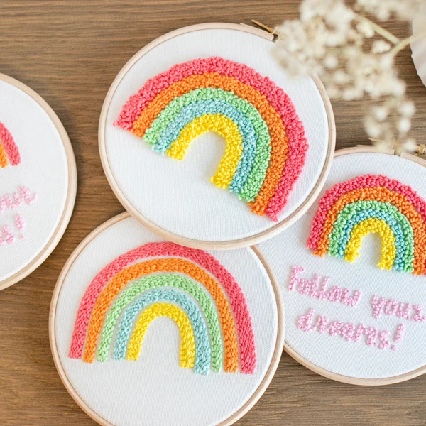 Wollplatz Regenbogen-Punch-Set