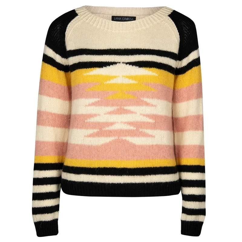 Strickanleitung „Ecopuno“ – Grafischer Raglanpullover