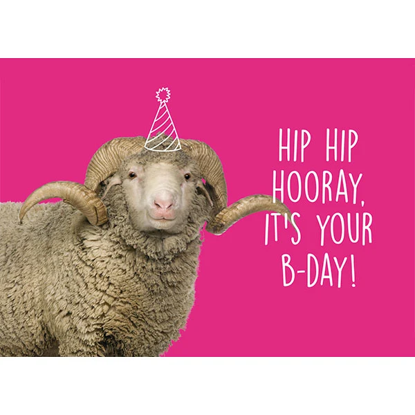 Wollplatz-Postkarte – Hip Hip Hurra, du hast Geburtstag!