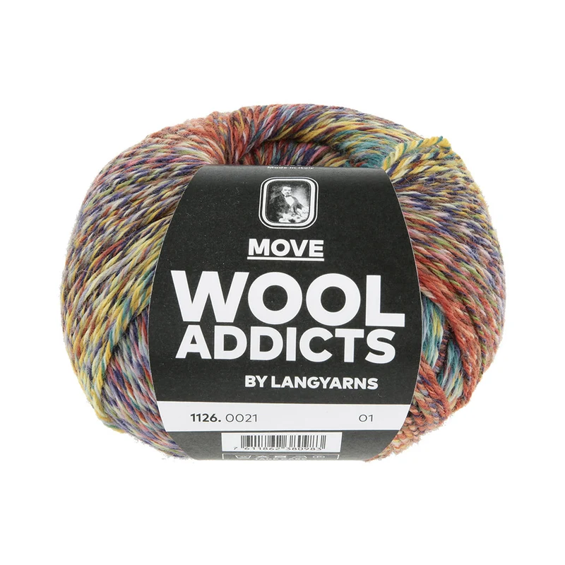 Lang Yarns Move 0021 Marineblau/Petrol/Dunkelgelb/Schokoladenbraun