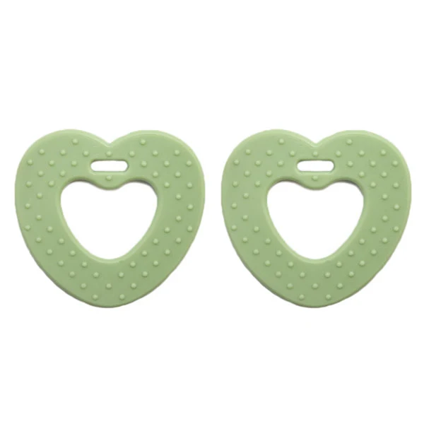 Go Handmade Herz-Beißringe 80 Pastellgrün