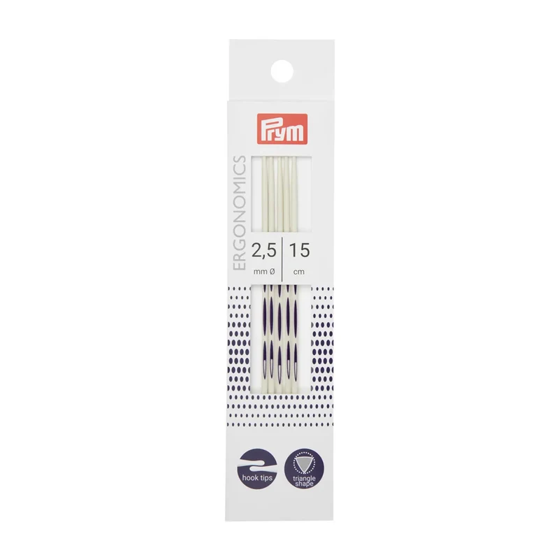 Prym Strumpfstricknadeln, ergonomisch, 15 cm, 2,50 mm