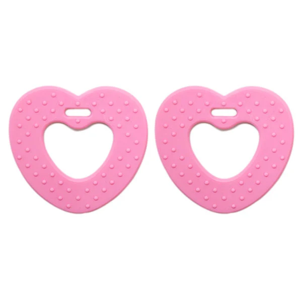 Go Handmade Herzchen-Beißringe 11 Babyrosa