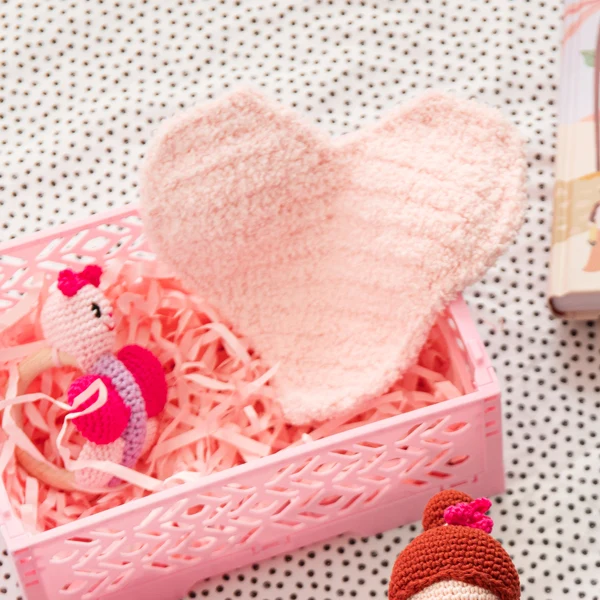 Häkelanleitung für ein Kuscheltuch „Herz“