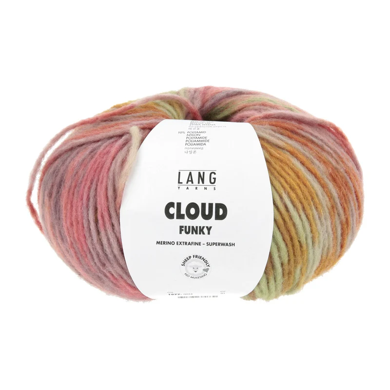 Lang Yarns Cloud Funky 0024 Ziegelrot/Aubergine/Elfenbein/Rosa