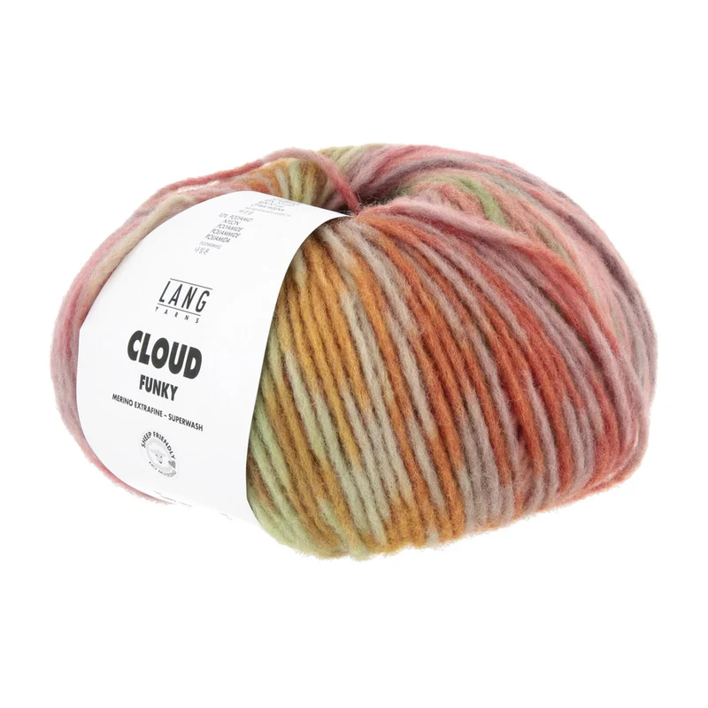 Lang Yarns Cloud Funky 0024 Ziegelrot/Aubergine/Elfenbein/Rosa