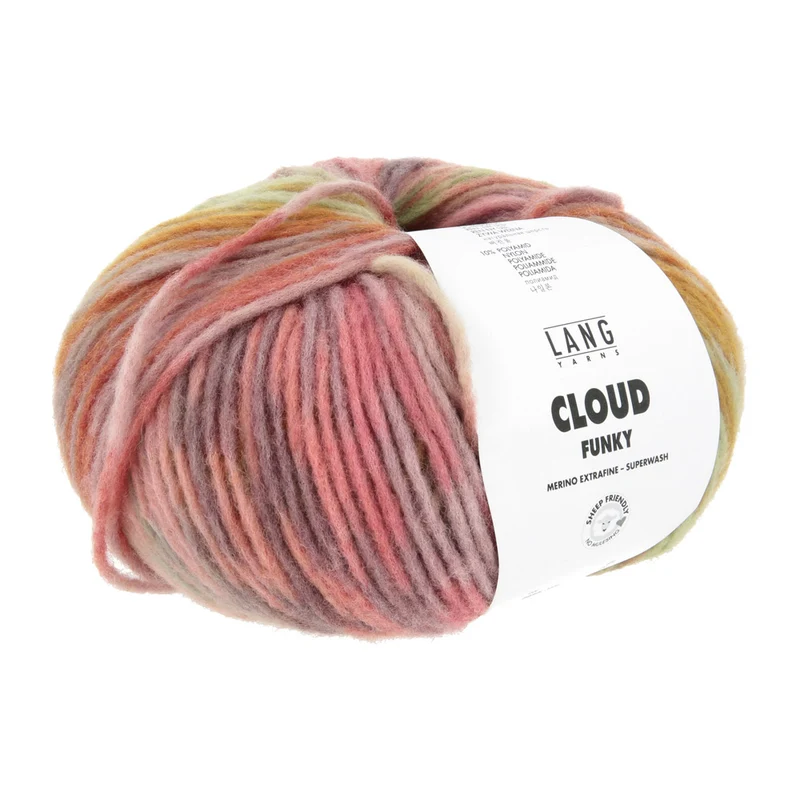 Lang Yarns Cloud Funky 0024 Ziegelrot/Aubergine/Elfenbein/Rosa