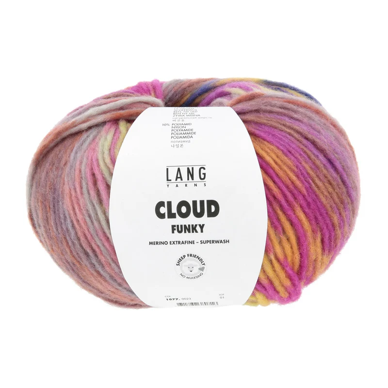 Lang Yarns Cloud Funky 0023 Melone/Marineblau/Gelb/Mauve