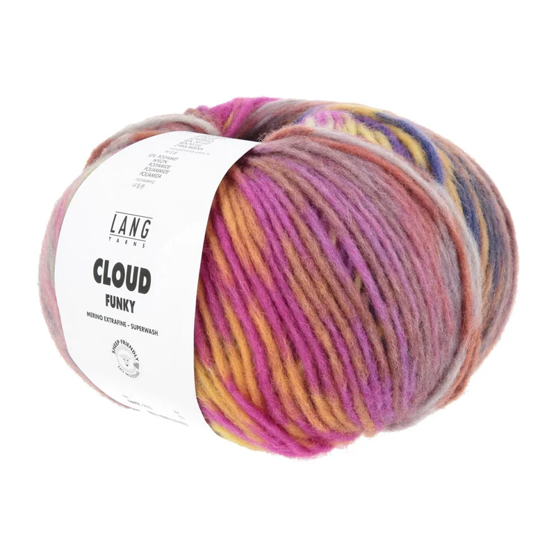 Lang Yarns Cloud Funky 0023 Melone/Marineblau/Gelb/Mauve