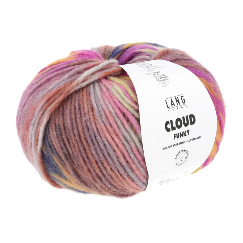 Lang Yarns Cloud Funky 0023 Melone/Marineblau/Gelb/Mauve