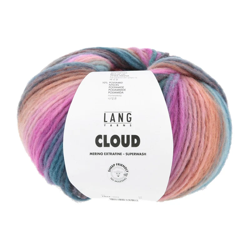 Lang Yarns Cloud 0032 Rosa/Eisblau/Petrol/Violett