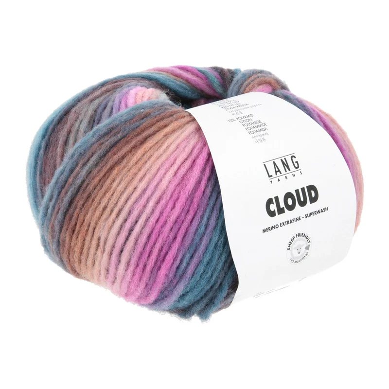 Lang Yarns Cloud 0032 Rosa/Eisblau/Petrol/Violett