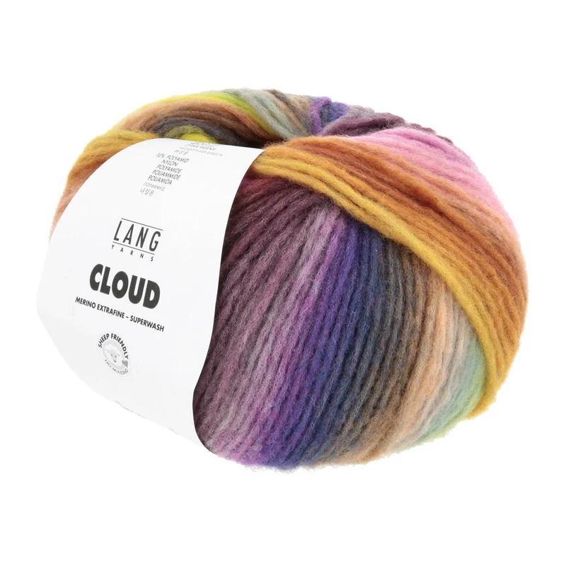 Lang Yarns Cloud 0031 Orange/Marineblau/Gelb/Rosa/Pflaume