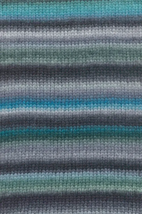 Lang Yarns Cloud 0030 Türkis/Grau/Schwarz/Grün