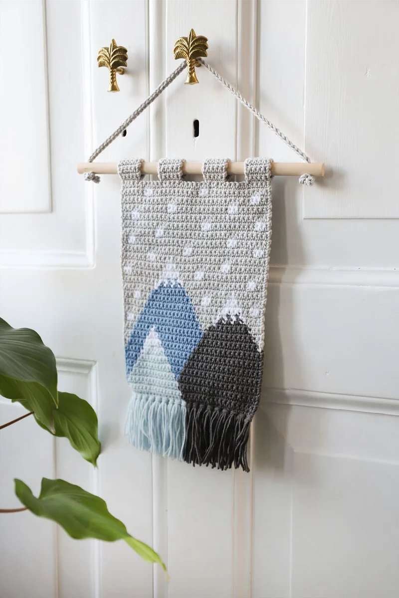 Häkelanleitung für einen Winter-Wandbehang (digital)