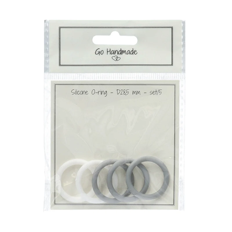Go Handmade O-Beißring Weiß / Grau