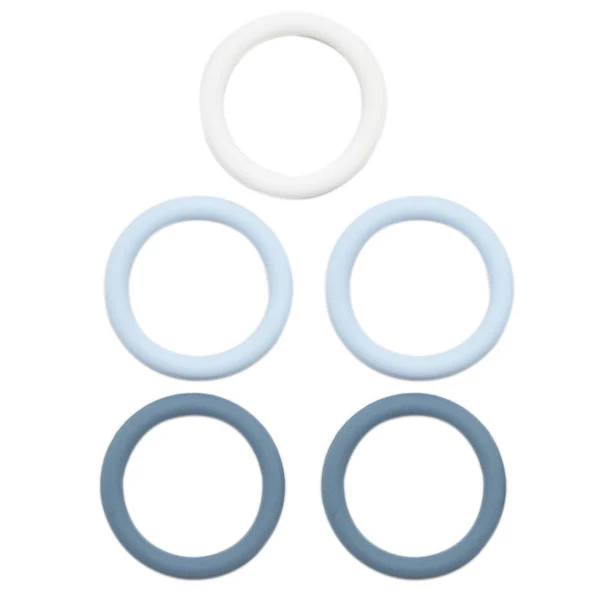Go Handmade Silikonringe, 5er-Set, 01 Blau-Mix