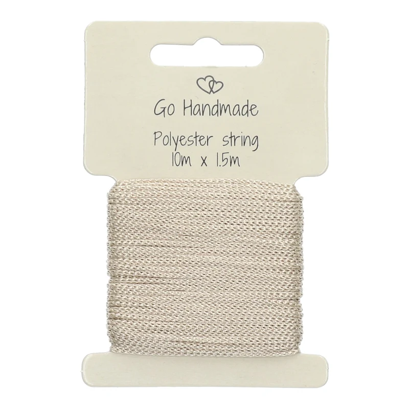 Go Handmade Polyester-Kordel 2, beige