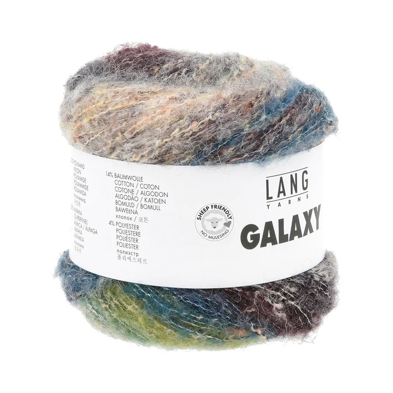 Lang Yarns Galaxy 0006 Schwarz/Grün/Beige
