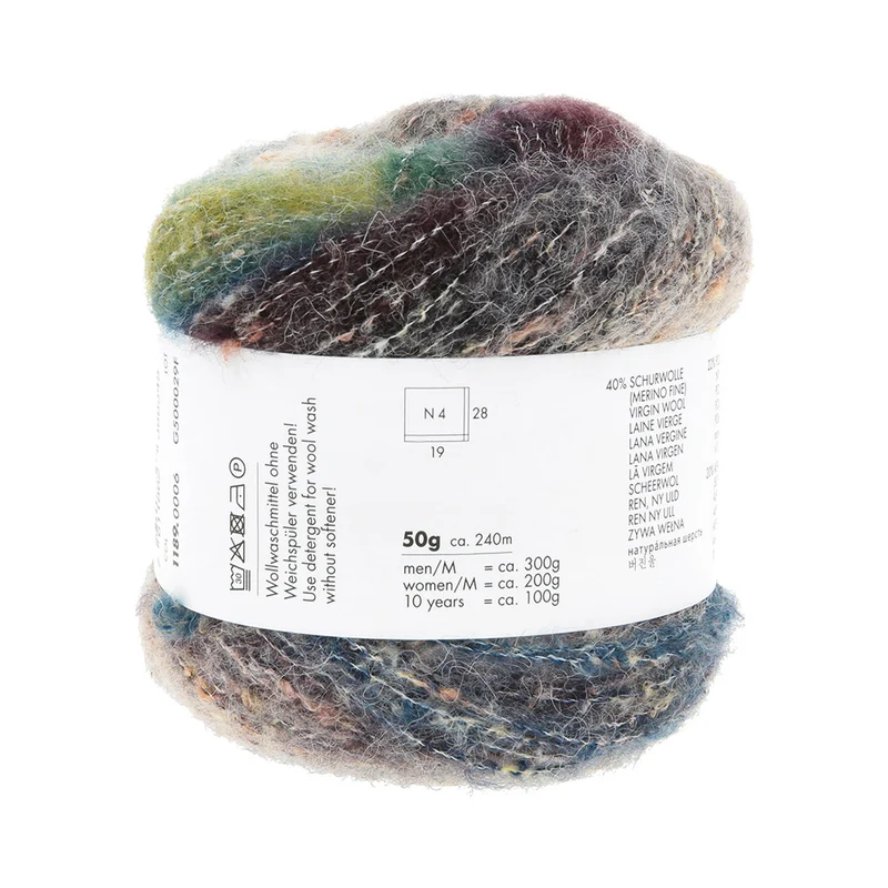 Lang Yarns Galaxy 0006 Schwarz/Grün/Beige