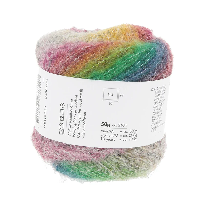 Lang Yarns Galaxy 0005 Rosa/Orange/Grün
