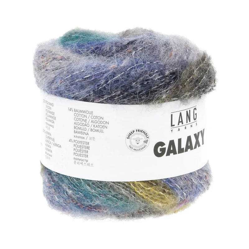 Lang Yarns Galaxy 0004 Grau/Blau/Gelb