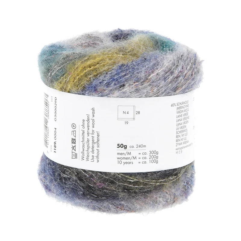 Lang Yarns Galaxy 0004 Grau/Blau/Gelb