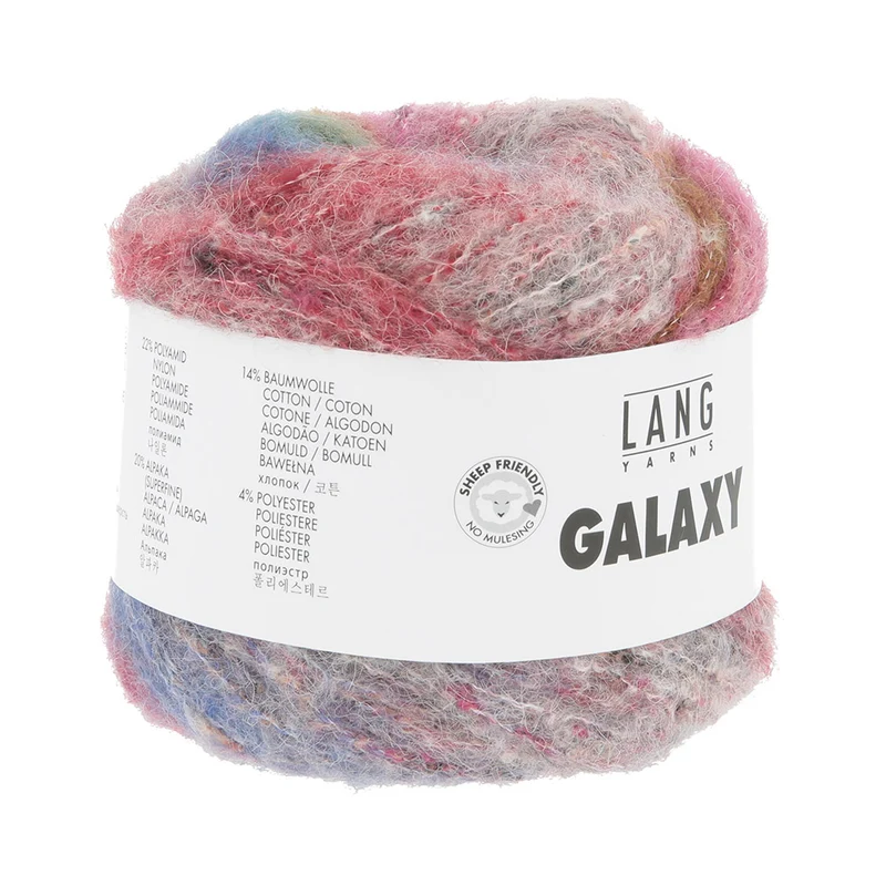 Lang Yarns Galaxy 0003 Blau/Rot/Rosa