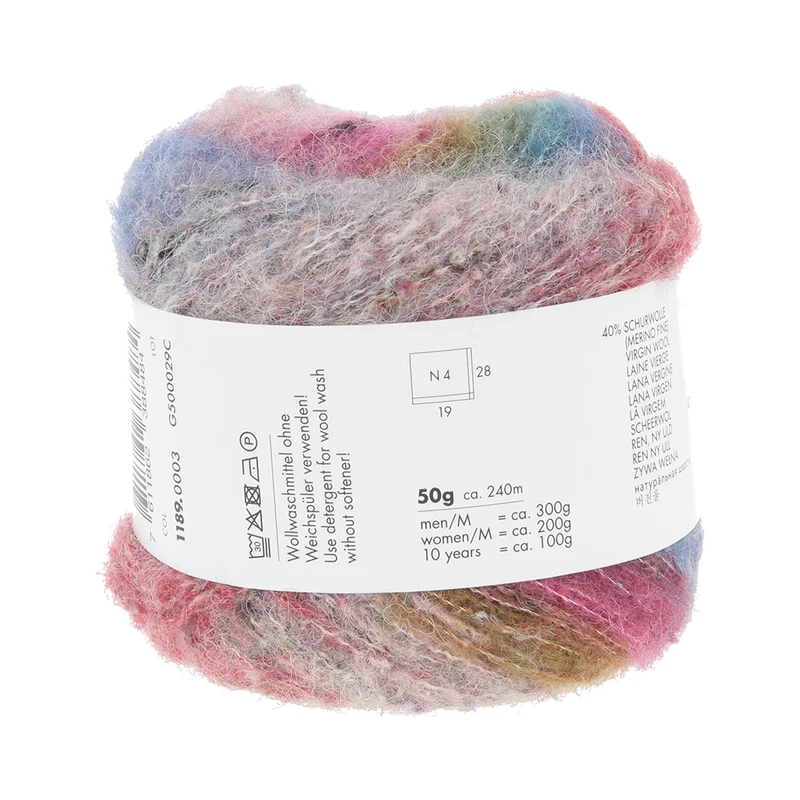 Lang Yarns Galaxy 0003 Blau/Rot/Rosa