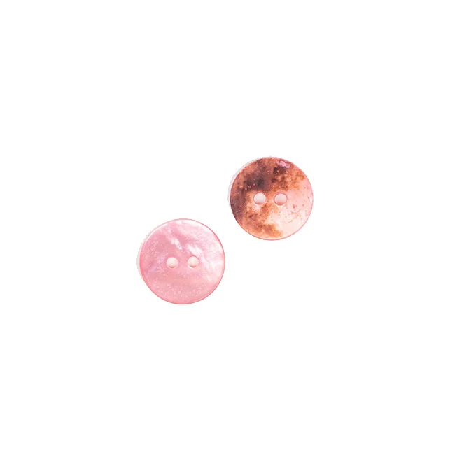 Tropfenknopf, rund, Rosa, 15 mm, 2 Löcher