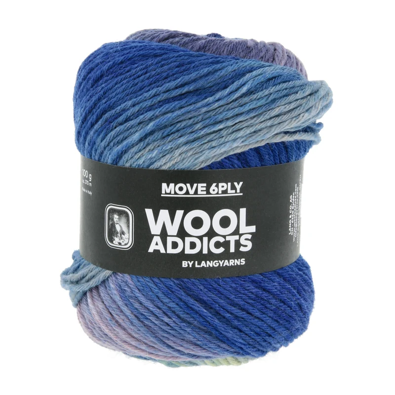 Lang Yarns Move 6-Fach/6-Ply 0014 Königsblau/Beige/Helloliv