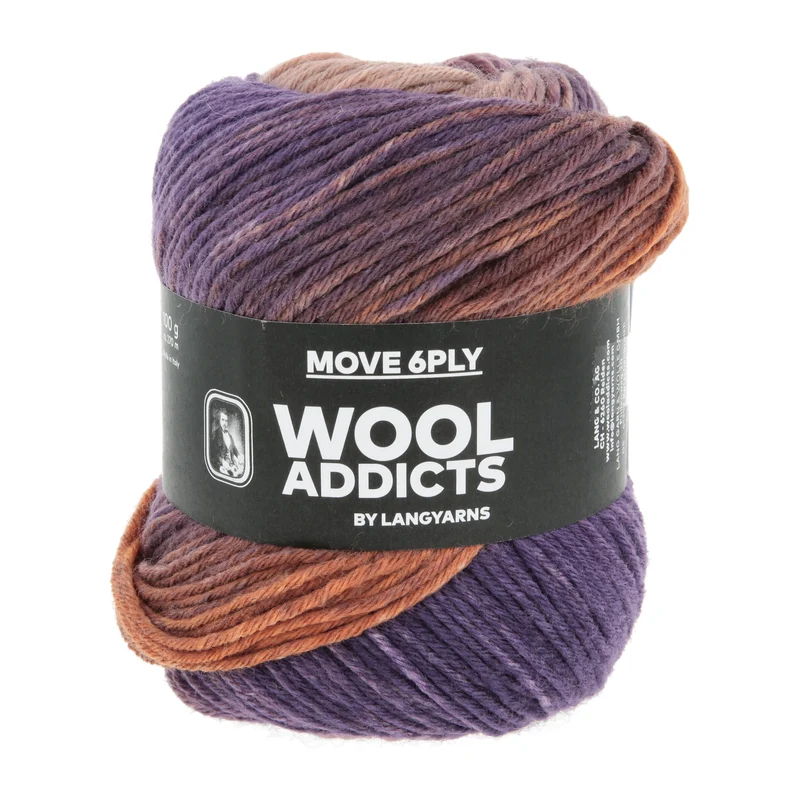 Lang Yarns Move 6-fach/6-Ply 0012 Königsviolett/Orange/Sand