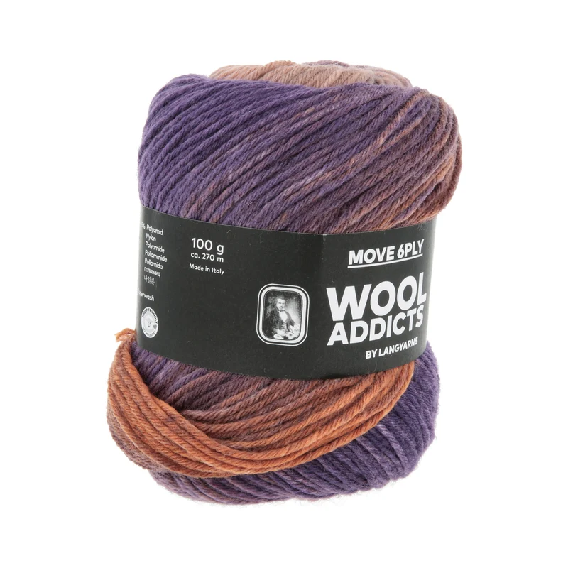 Lang Yarns Move 6-fach/6-Ply 0012 Königsviolett/Orange/Sand
