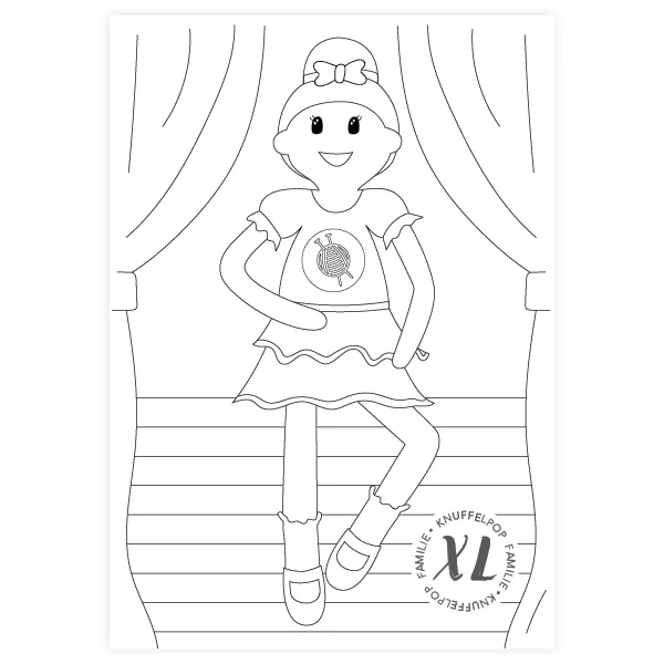 Malvorlage „Wollplatz XL Kuscheltier“ – Ballerina Sofie (digital)