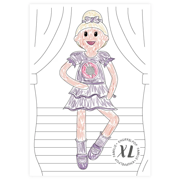 Malvorlage „Wollplatz XL Kuscheltier“ – Ballerina Sofie (digital)