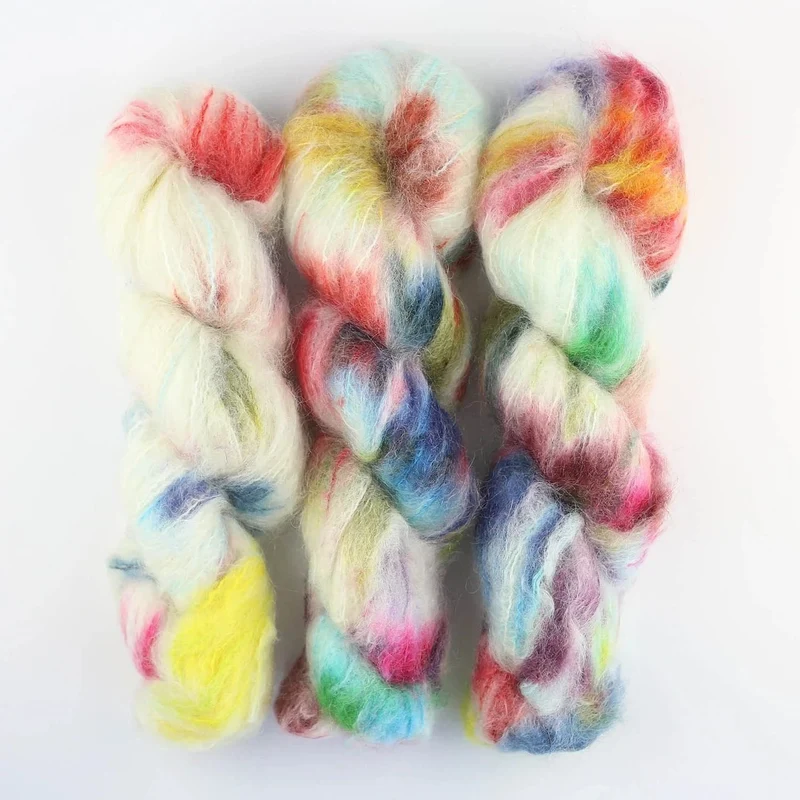Fluffy Mohair Farbverlauf handgefärbt