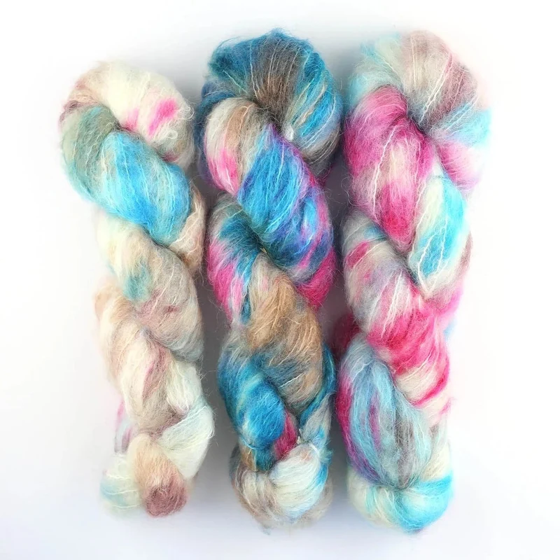 Fluffy Mohair Farbverlauf handgefärbt