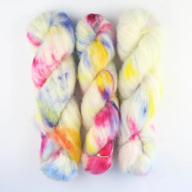 Fluffy Mohair Farbverlauf handgefärbt