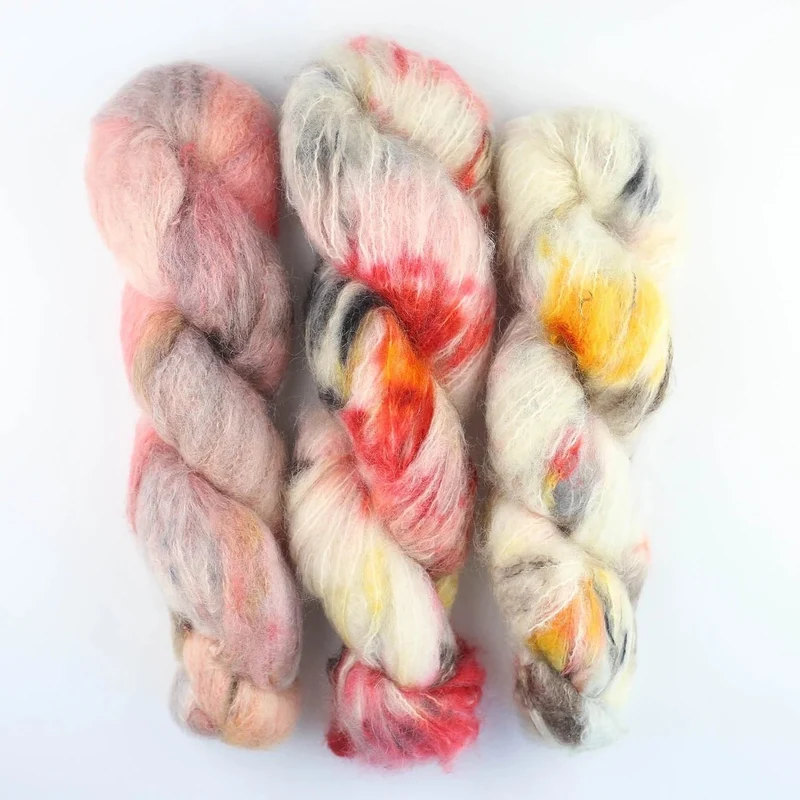 Fluffy Mohair Farbverlauf handgefärbt