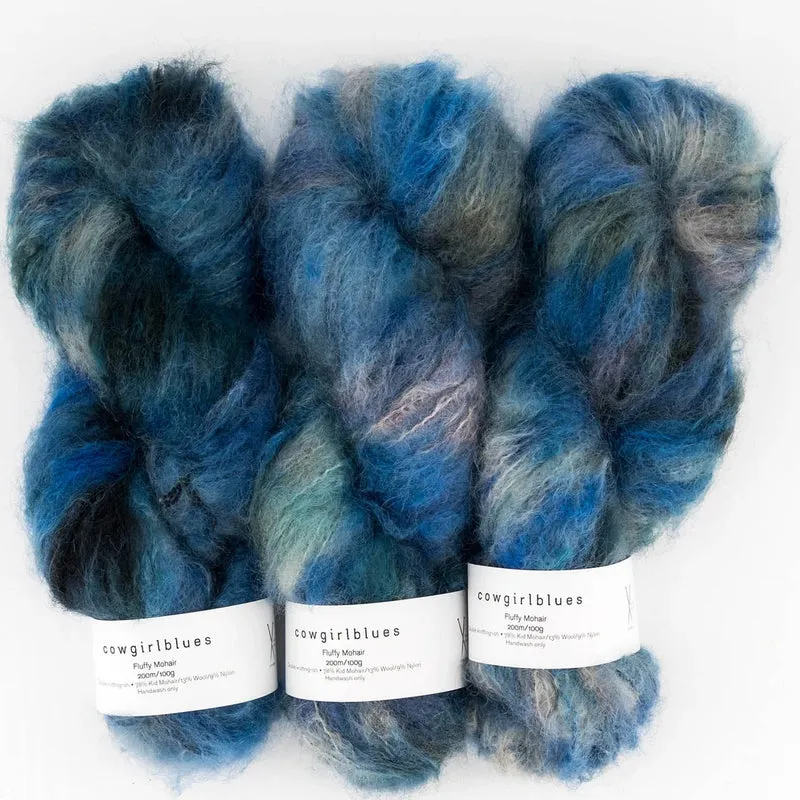Fluffy Mohair Farbverlauf handgefärbt
