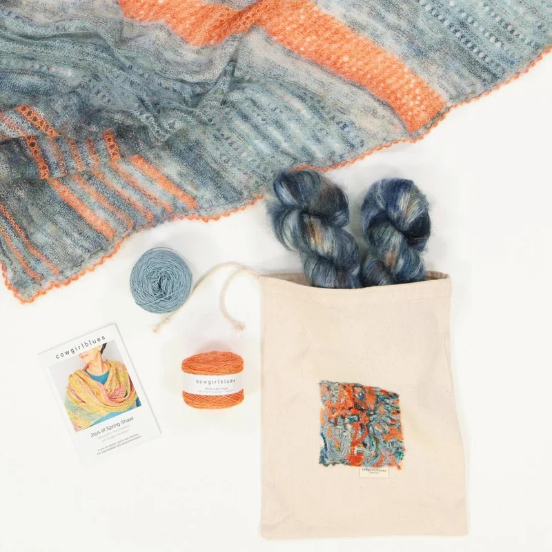 Strickpaket Joys of Spring Shawl handgefärbt - Englisch