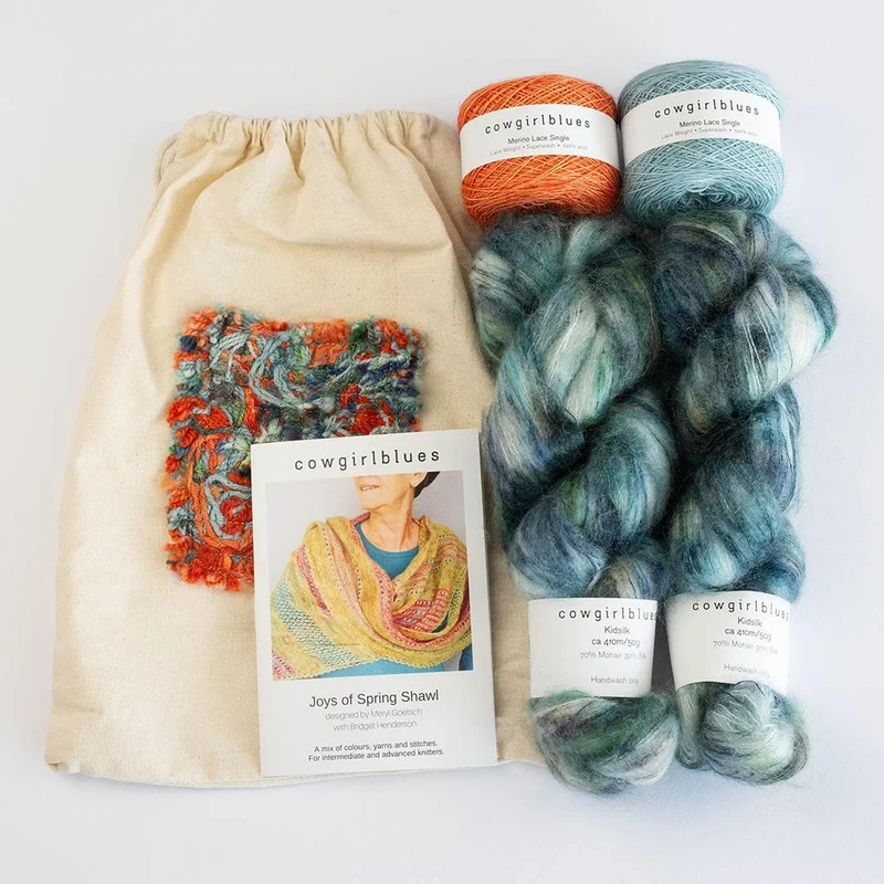 Strickpaket Joys of Spring Shawl handgefärbt - Englisch