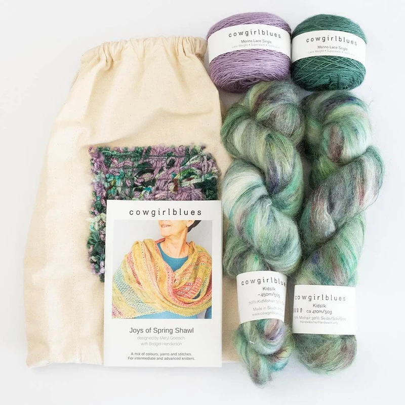 Strickpaket Joys of Spring Shawl handgefärbt - Englisch