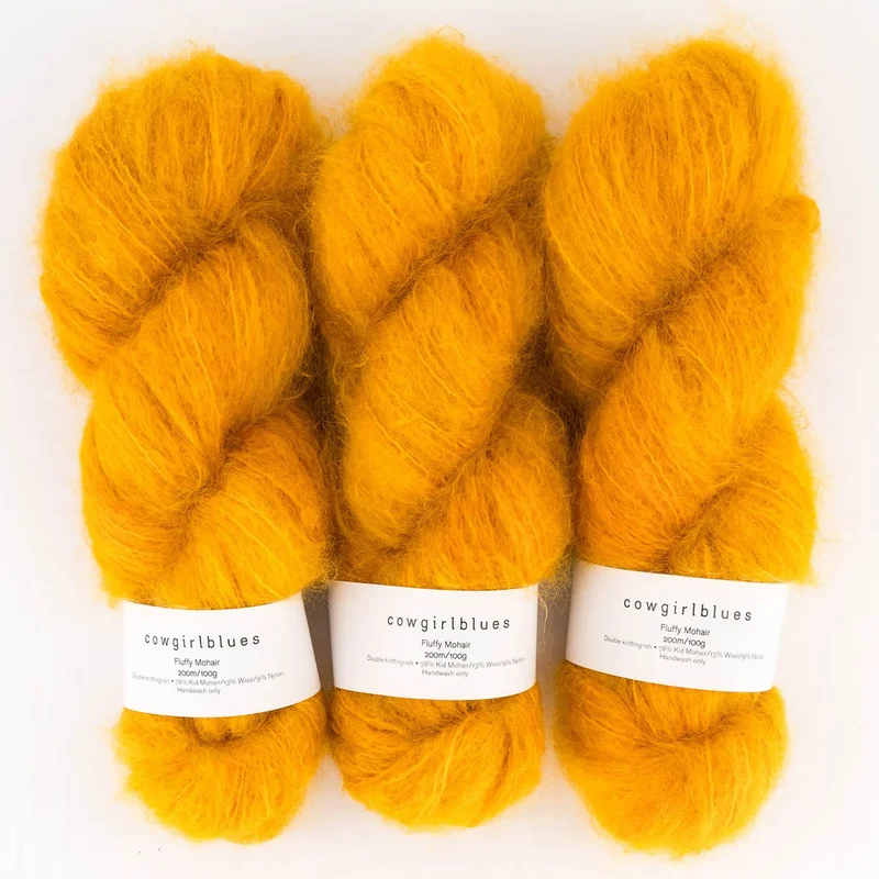 Fluffy Mohair solids handgefärbt