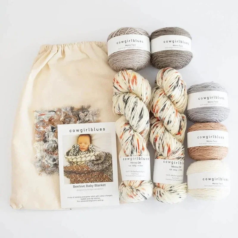 Strickpaket Beehive Blanket handgefärbt