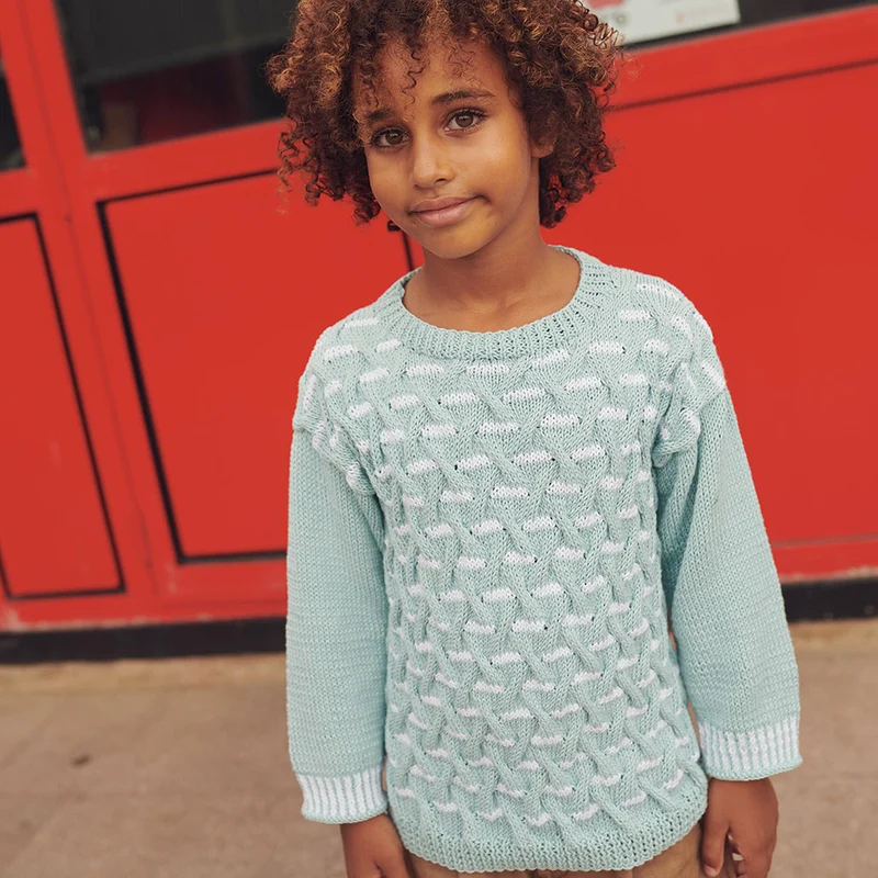 Strickanleitung für einen Jungenpullover aus 100 % Baumwolle (Download) (digital)