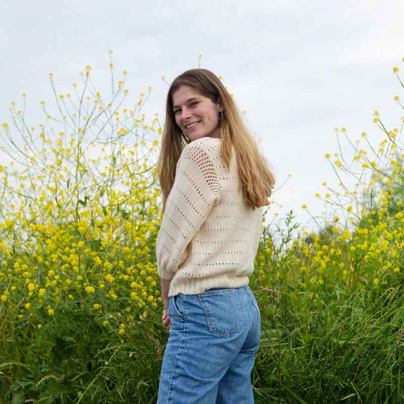 Strickanleitung „Ecopuno – Romantischer Sommerpullover“ (digital)