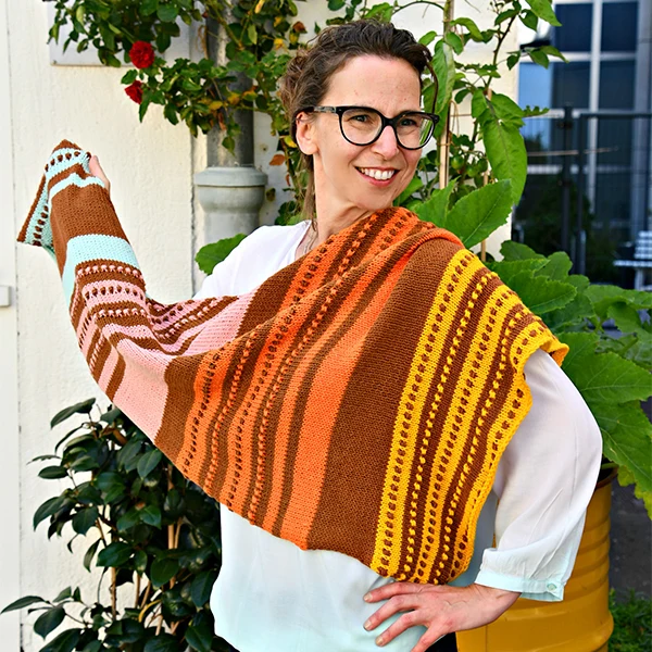 Strickanleitung „Sweet Seventies“ – Umschlagtuch (digital)