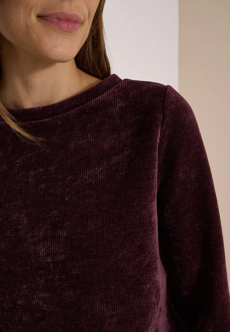 3/4-Arm Shirt aus Cord mit Boat Neck