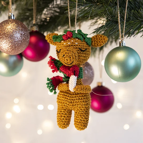 Häkelanleitung „Weihnachtsanhänger mit Rehkitz“ (digital)